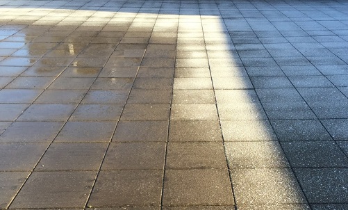 Shaded unthawed walkway Shaded unthawed walkway